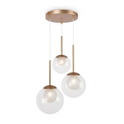 Clearance Maytoni Hängeleuchte Metall Glas G9 rund D: 40 cm in Gold CORA