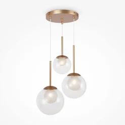 Clearance Maytoni Hängeleuchte Metall Glas G9 rund D: 40 cm in Gold CORA