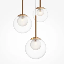 Clearance Maytoni Hängeleuchte Metall Glas G9 rund D: 40 cm in Gold CORA