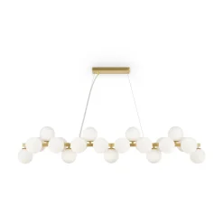 Maytoni Hängeleuchte Metall Glas H: max. 133,9 cm in Gold Weiß* Hängelampen|Bürolampen