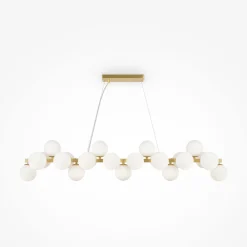 Maytoni Hängeleuchte Metall Glas H: max. 133,9 cm in Gold Weiß* Hängelampen|Bürolampen