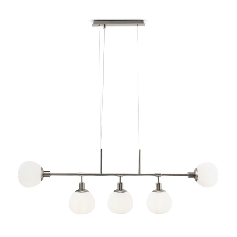 New Maytoni Hängeleuchte Metall Glas H: max. 149,3 cm Nickel Weiß