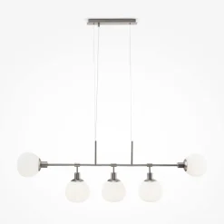 New Maytoni Hängeleuchte Metall Glas H: max. 149,3 cm Nickel Weiß