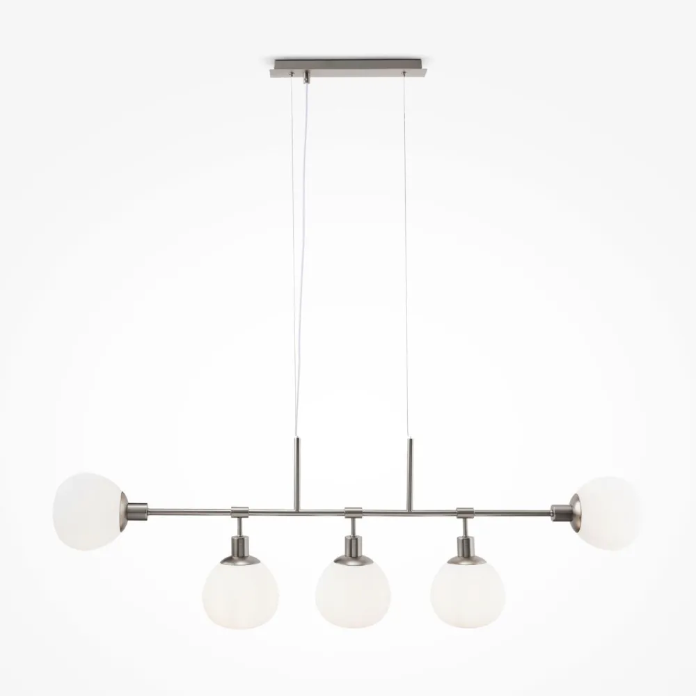 New Maytoni Hängeleuchte Metall Glas H: max. 149,3 cm Nickel Weiß