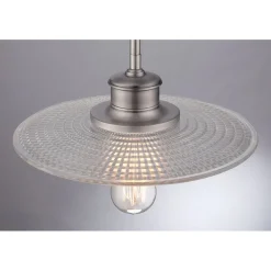 Clearance Elstead Hängeleuchte Metall Glas in Nickel Ø29cm Esstisch Küche