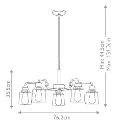 Elstead Hängeleuchte Metall Glas Vintage verstellbare Höhe* Hängelampen|Bürolampen