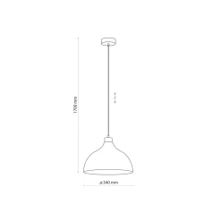 TK Lighting Hängeleuchte Metall Grün Retro Ø 34 cm verstellbar E27* Küchenlampen|Wohnzimmerlampen