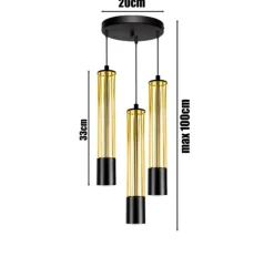 Belis Hängeleuchte Metall GU10 Ø35 cm Schwarz Gold 3-flammig