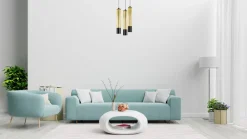 Belis Hängeleuchte Metall GU10 Ø35 cm Schwarz Gold 3-flammig