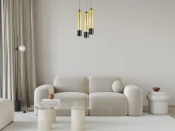 Belis Hängeleuchte Metall GU10 Ø35 cm Schwarz Gold 3-flammig