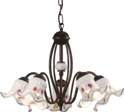 Hot Ferroluce Hängeleuchte Metall Keramik E14 5-flammig Landhaus Stil