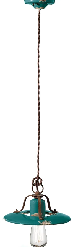 Discount Ferroluce Hängeleuchte Metall Keramik D: 25 cm E27 rund NICOLA