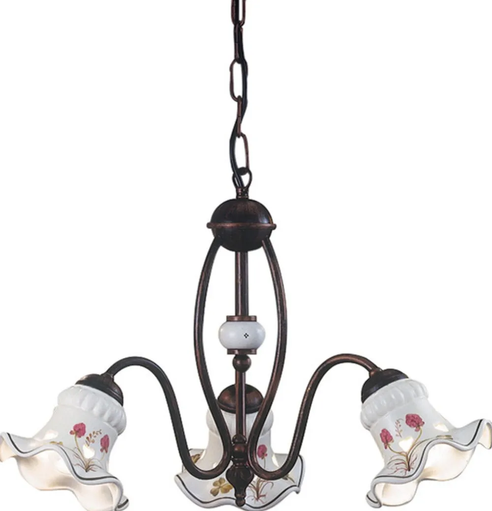 Hot Ferroluce Hängeleuchte Metall Keramik E14 3-flammig Landhaus