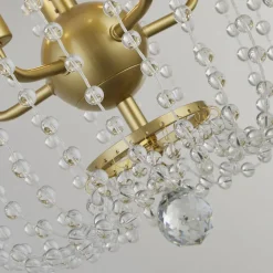 Searchlight Hängeleuchte Metall Kristall 5x E14 Ø 36 cm in Gold* Hängelampen|Esszimmer Lampen