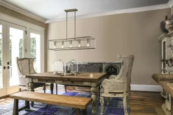 Clearance Searchlight Hängeleuchte Metall länglich B: 90 cm in Silber-Gold E27