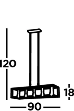 Clearance Searchlight Hängeleuchte Metall länglich B: 90 cm in Silber-Gold E27