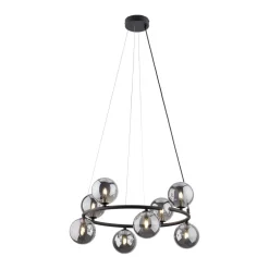 Sale TK Lighting Hängeleuchte Metall Rauchglas G9 Ø 62 cm H: max. 140 cm
