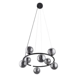 Sale TK Lighting Hängeleuchte Metall Rauchglas G9 Ø 62 cm H: max. 140 cm