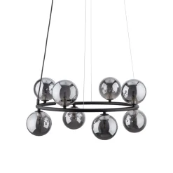 Sale TK Lighting Hängeleuchte Metall Rauchglas G9 Ø 62 cm H: max. 140 cm