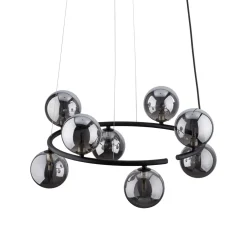 Sale TK Lighting Hängeleuchte Metall Rauchglas G9 Ø 62 cm H: max. 140 cm
