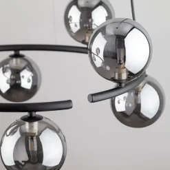 Sale TK Lighting Hängeleuchte Metall Rauchglas G9 Ø 62 cm H: max. 140 cm