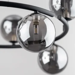 Sale TK Lighting Hängeleuchte Metall Rauchglas G9 Ø 62 cm H: max. 140 cm