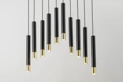 Sigma Hängeleuchte Metall Schwarz Gold Modern THEANO* Moderne Lampen|Wohnzimmerlampen
