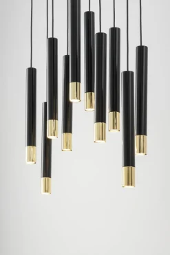 Sigma Hängeleuchte Metall Schwarz Gold Modern THEANO* Moderne Lampen|Wohnzimmerlampen