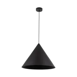 Sale TK Lighting Hängeleuchte Metall Schwarz Ø 50 cm groß E27 Kegelschirm