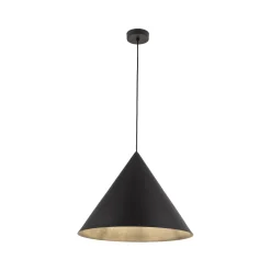 Sale TK Lighting Hängeleuchte Metall Schwarz Ø 50 cm groß E27 Kegelschirm
