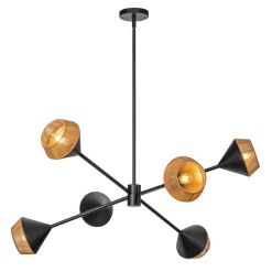 Elstead Hängeleuchte Metall Seil H: max. 162,5 cm Schwarz Beige E14* Hängelampen|Esszimmer Lampen