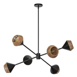 Elstead Hängeleuchte Metall Seil H: max. 162,5 cm Schwarz Beige E14* Hängelampen|Esszimmer Lampen