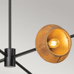 Elstead Hängeleuchte Metall Seil H: max. 162,5 cm Schwarz Beige E14* Hängelampen|Esszimmer Lampen