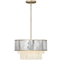 Elstead Hängeleuchte Modern Ø 50,8 cm rund Edelstahl Kristall* Hängelampen|Schlafzimmer Lampen