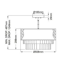 Elstead Hängeleuchte Modern Ø 50,8 cm rund Edelstahl Kristall* Hängelampen|Schlafzimmer Lampen