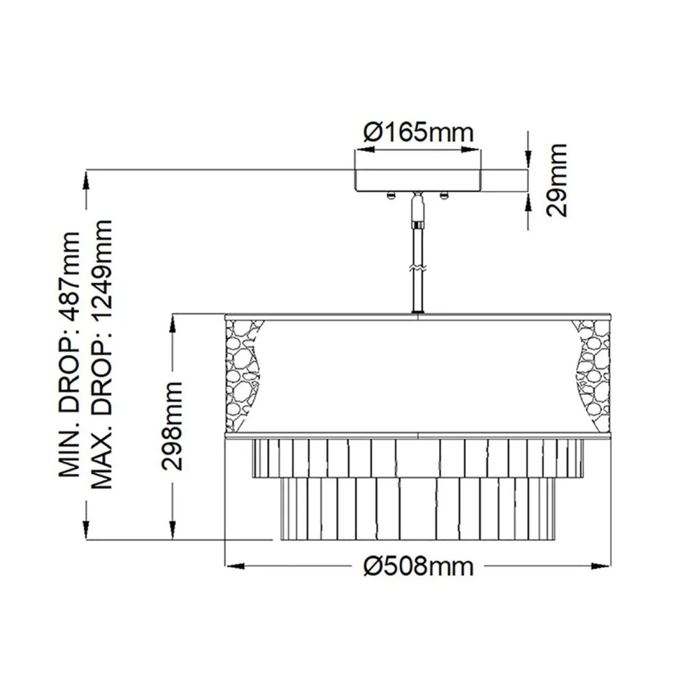 Elstead Hängeleuchte Modern Ø 50,8 cm rund Edelstahl Kristall* Hängelampen|Schlafzimmer Lampen