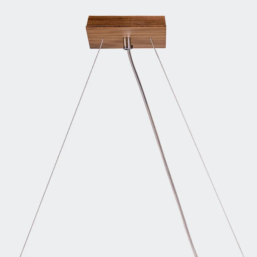 Elstead Hängeleuchte Modern B: 85 cm Furnier aus Teak Holz Glas 3x E27* Hängelampen|Bürolampen