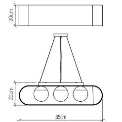 Elstead Hängeleuchte Modern B: 85 cm Furnier aus Teak Holz Glas 3x E27* Hängelampen|Bürolampen