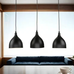 Best Luminex Hängeleuchte NOAK in Schwarz 3-flmg