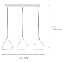 Best Luminex Hängeleuchte NOAK in Schwarz 3-flmg