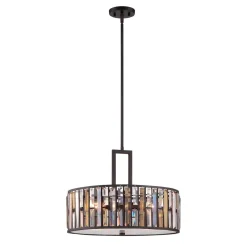 Elstead Hängeleuchte PRISM Bronze Ø54cm Jugendstil Lampe* Hängelampen|Wohnzimmerlampen