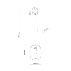 TK Lighting Hängeleuchte Rauchglas Ø 20 cm H: max. 1,7 m verstellbar E27* Hängelampen|Esszimmer Lampen