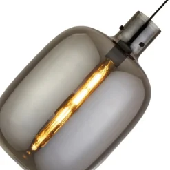 Searchlight Hängeleuchte Rauchglas E27 D: 30 cm H: max. 120 cm Grau* Hängelampen|Wohnzimmerlampen