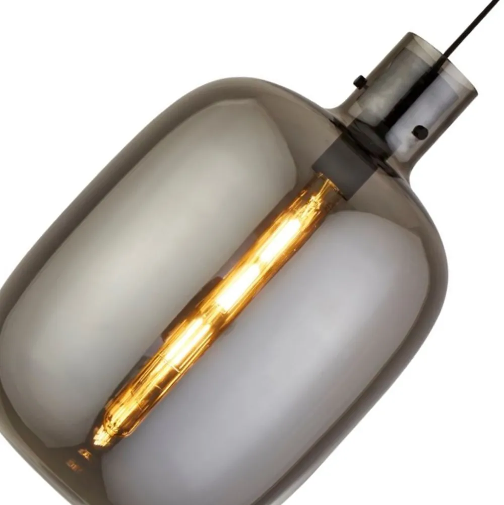 Searchlight Hängeleuchte Rauchglas E27 D: 30 cm H: max. 120 cm Grau* Hängelampen|Wohnzimmerlampen
