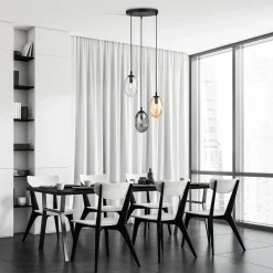 Clearance Emibig Hängeleuchte Rauchglas 3-flammig E14 Ø 40 cm CARLU