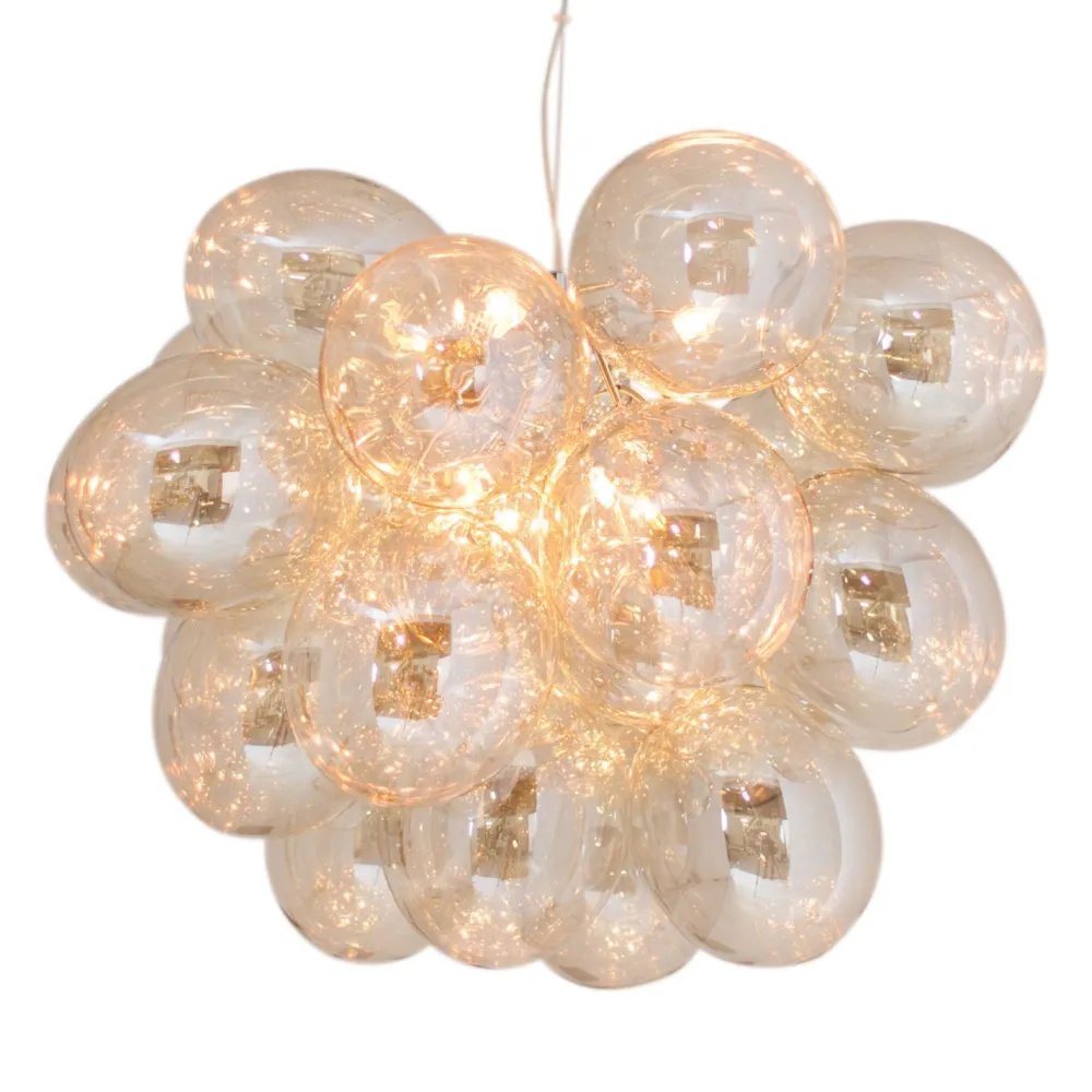 New By Rydéns Hängeleuchte Rauchglas Metall 62 cm breit 3-flammig G9