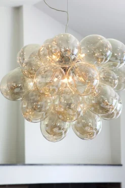 New By Rydéns Hängeleuchte Rauchglas Metall 62 cm breit 3-flammig G9