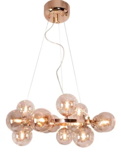 By Rydéns Hängeleuchte Rauchglas Metall 58 cm breit Modern 15x G9* Hängelampen|Bürolampen