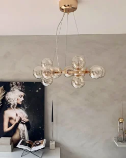 By Rydéns Hängeleuchte Rauchglas Metall 58 cm breit Modern 15x G9* Hängelampen|Bürolampen