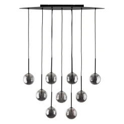 TK Lighting Hängeleuchte Rauchglas Metall höhenverstellbar Schwarz Grau* Hängelampen|Esszimmer Lampen